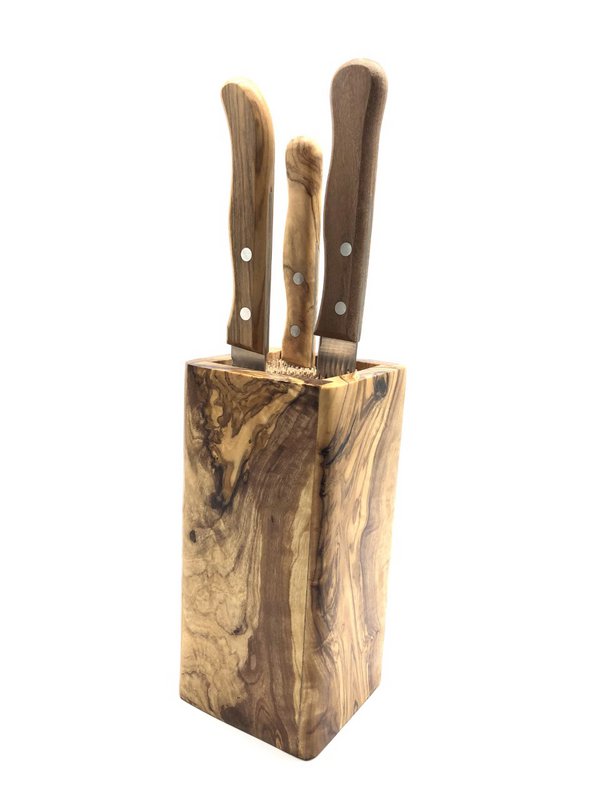 Messerblock DESIGN aus Olivenholz