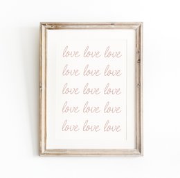 Love poster, love love love print, I love you print, girls poster, girls nursery print, nursery poster, girls room poster
