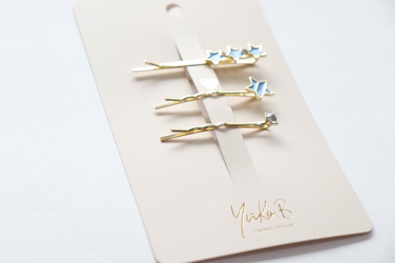 Hair clips - Trio Etoilé - Blue