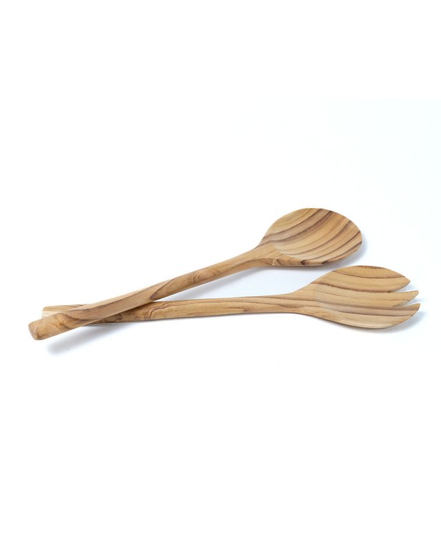 Serang natural teak wood salad spoons