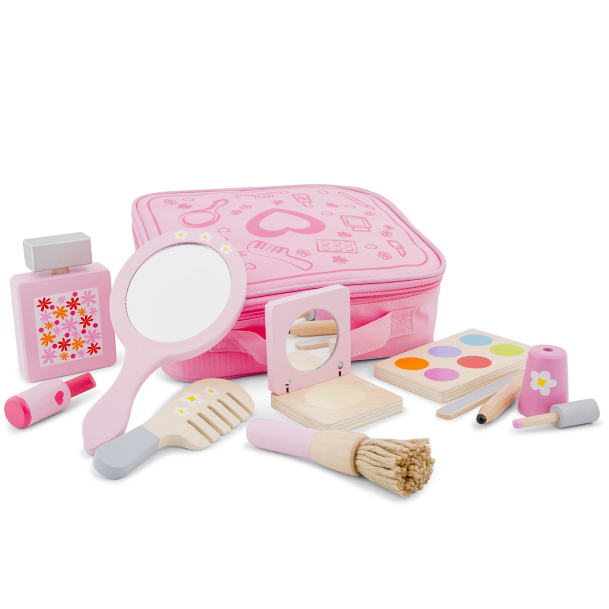 set de maquillaje de madera