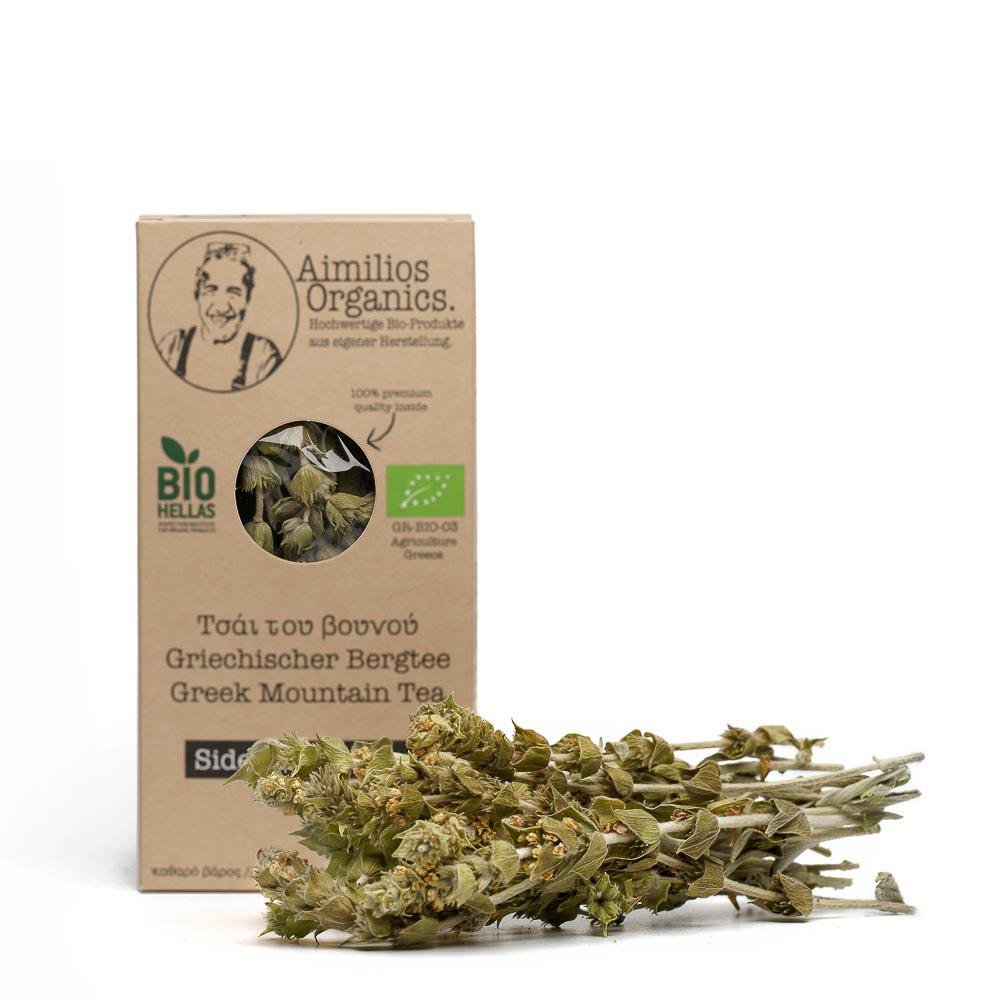Greek organic mountain tea (Sideritis Raeseri) - whole stems & flowers - 40g