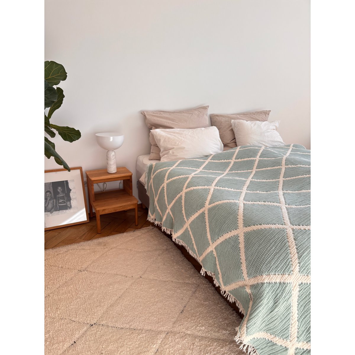Muslin blanket - gray-white - 2.20 x 2.50 m
