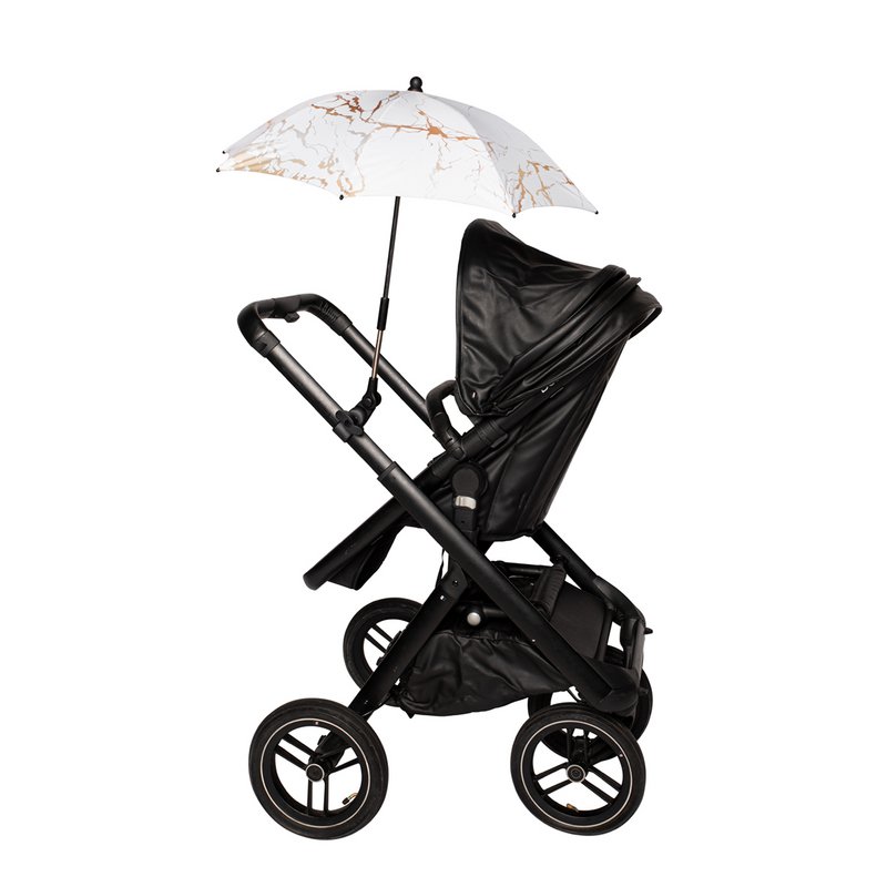 Bellasol - Marmo oro - Ombrellone passeggino/passeggino universale - Rivestimento speciale resistente ai raggi UV - 1 anno di garanzia