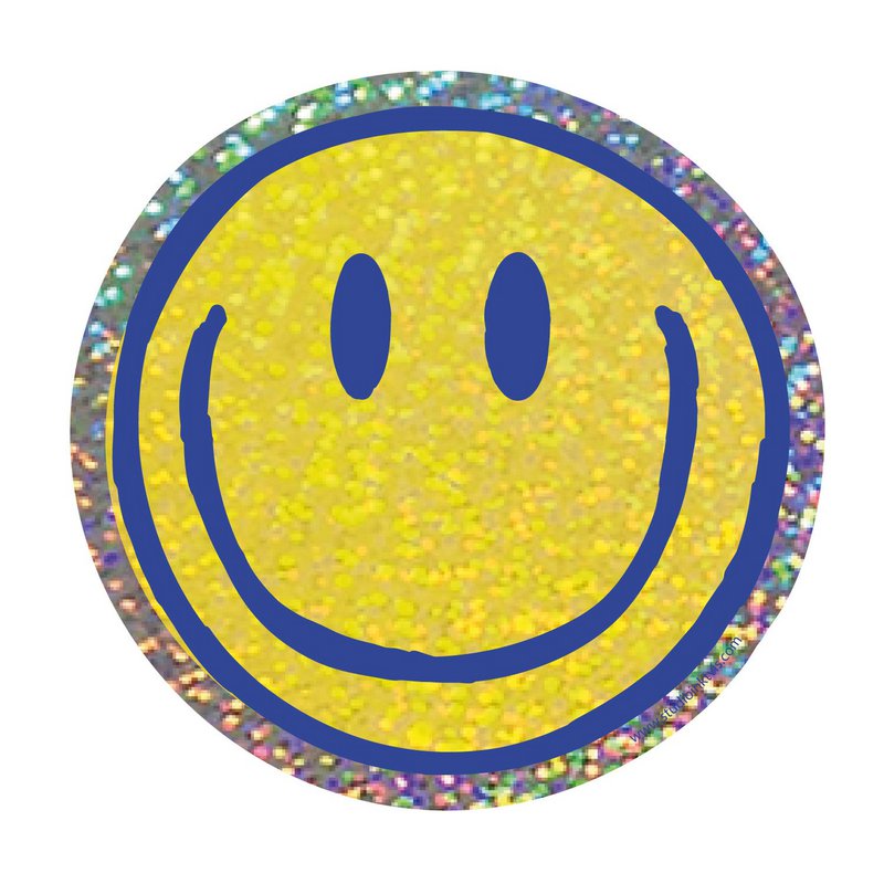 Autocollant pailleté Smiley