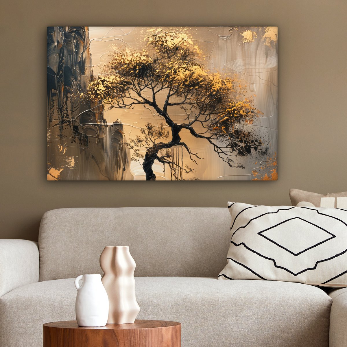 Peinture sur toile - décoration murale - or - paysage - peinture - décoration murale salon - décoration de chambre moderne - peintures abstraites