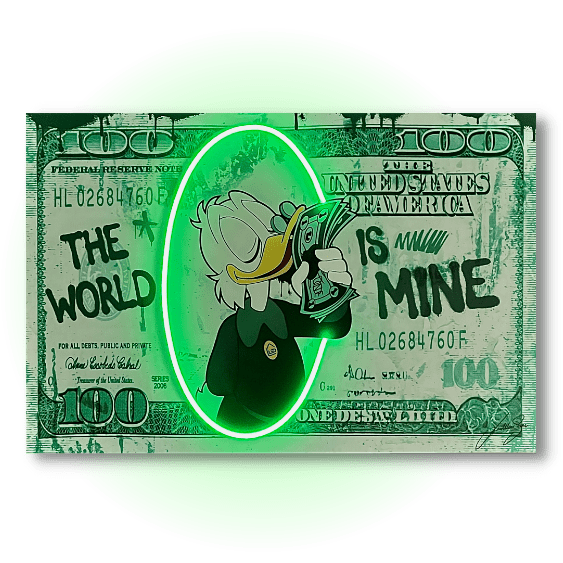 Paperoni Dollar | Arte della parete a LED