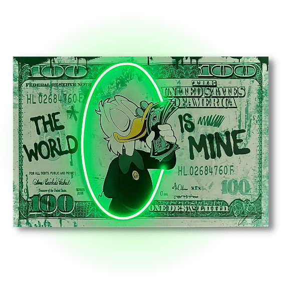 Paperoni Dollar | LED vægkunst