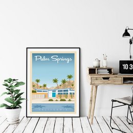 Plakat Vintage Palm Springs | Plakat Miasto Palm Springs Kalifornia USA