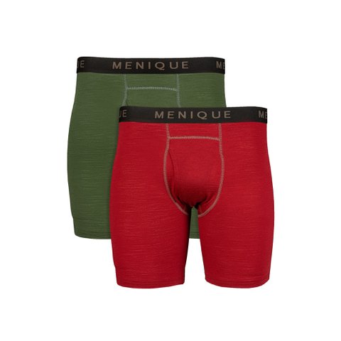 Heren Boxershorts Merino 160, 2-pack Koninklijk kersen/donkergroen
