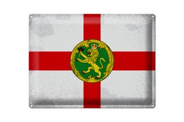 Tin Sign Flag Alderney 40x30cm Flag Alderney Vintage