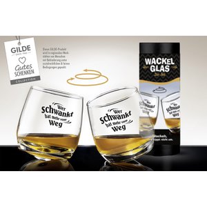 2 pcs. Set of wobbly glasses - whoever sways has...H. 8.5 cm, pack of 3