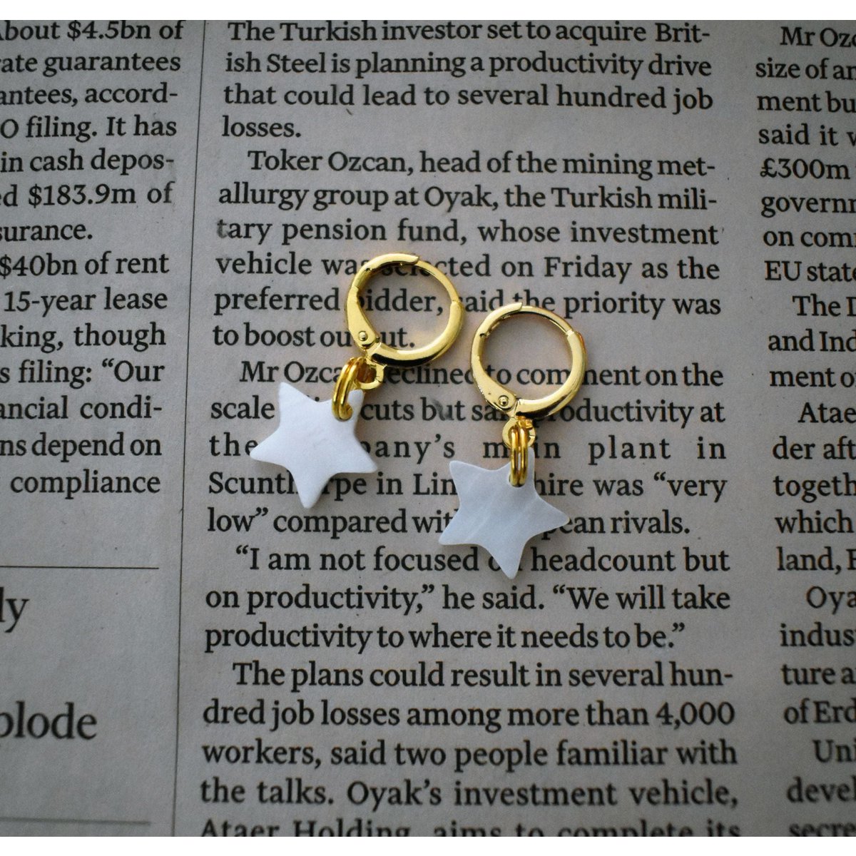 Mother of Pearl Star Earrings