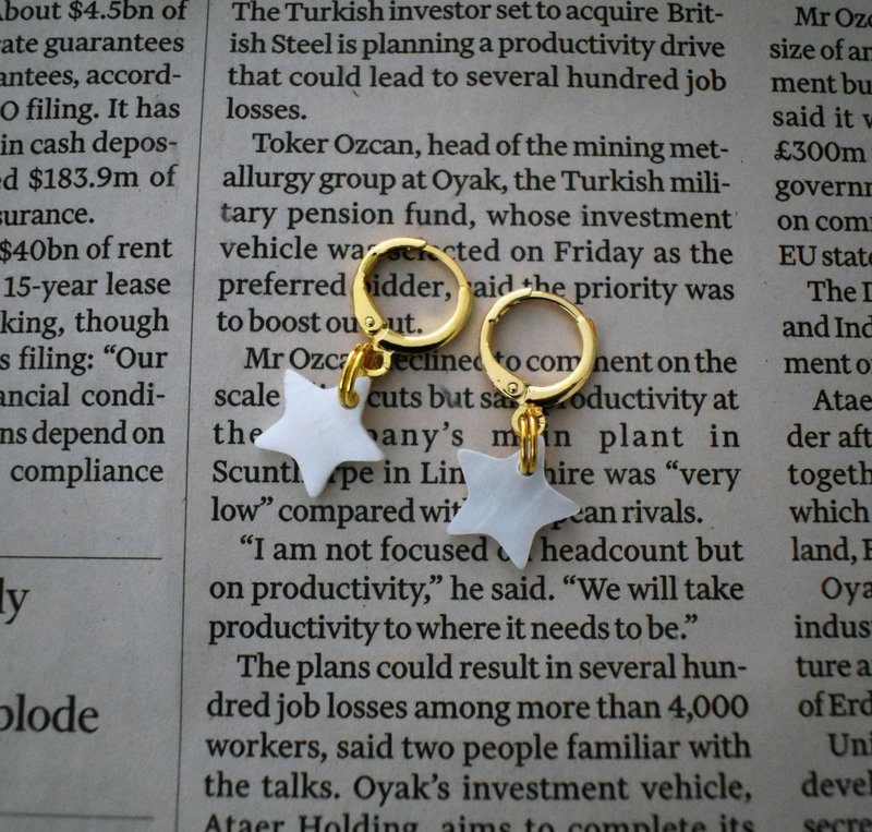 Mother of Pearl Star Earrings