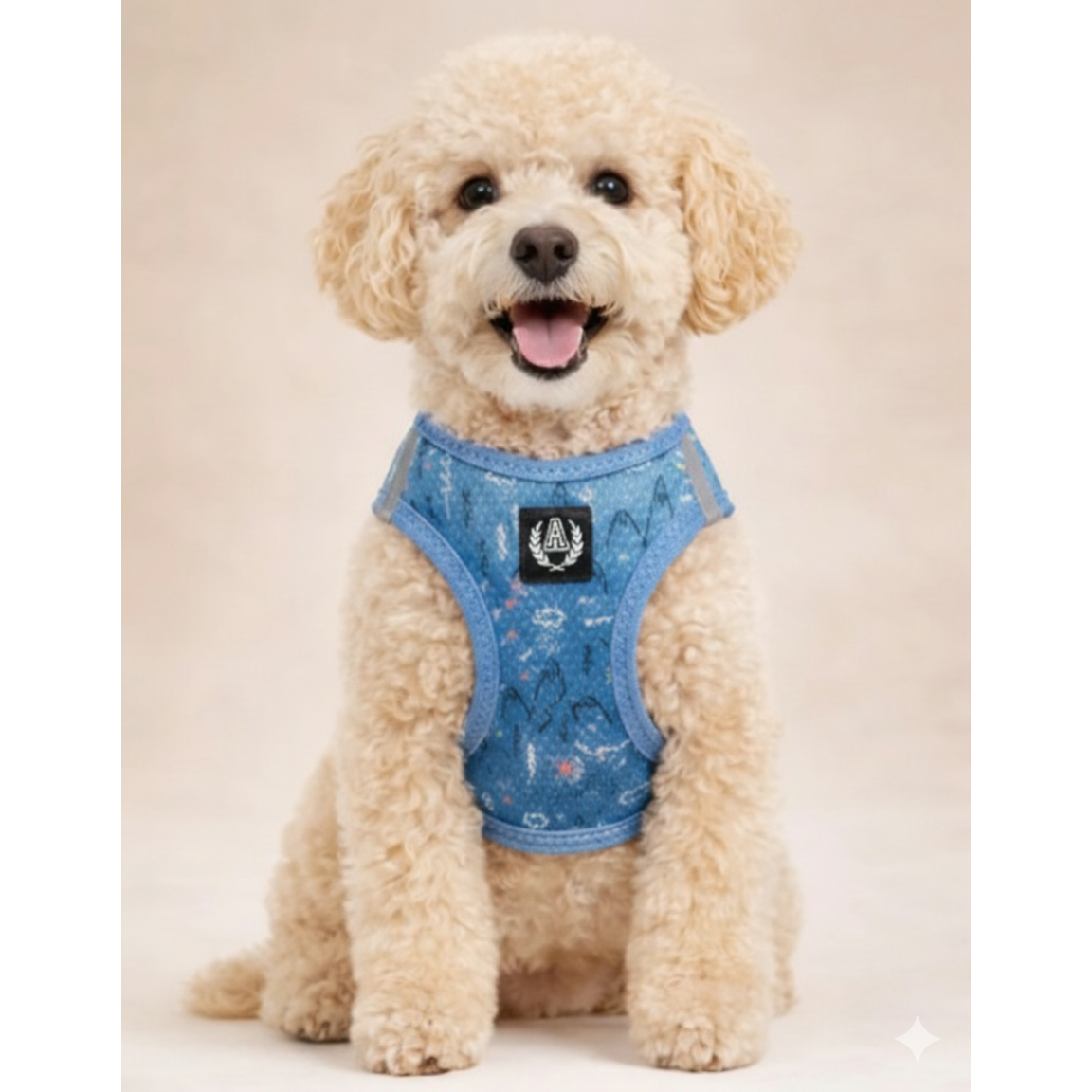 Ligne de collection de harnais en maille respirante Alpha Dog Bleu - Ensemble de 5 pièces