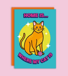 Home Is Where My Cat Is Greeting Card 