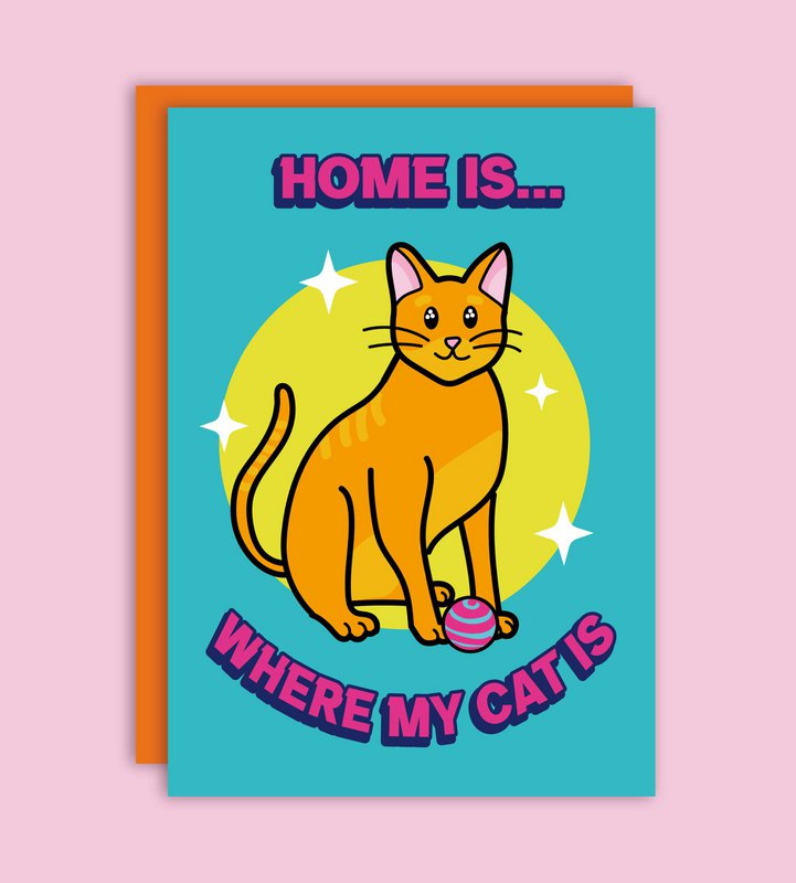 Home Is Where My Cat Is Greeting Card 