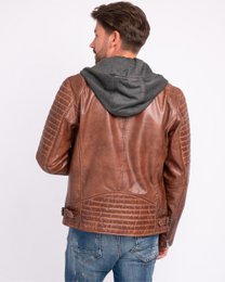 Jasper │ Veste à sweat à capuche en cuir masculin