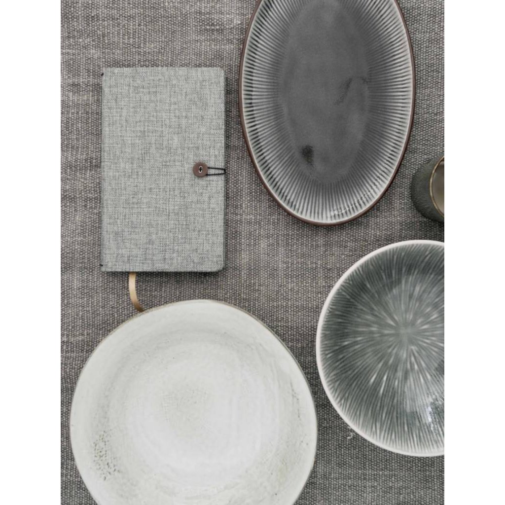 Notebook with button - linen - Moss Agate - FSC Mix Credit