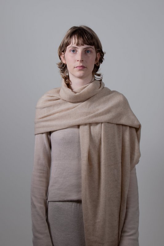 Løs kant - 100% ren cashmere strikket indpakning tørklæde, 60*180 cm