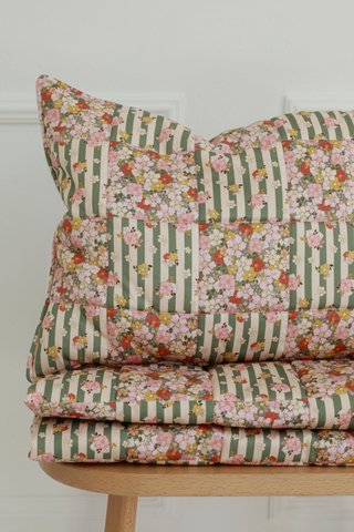 Baumwollbettbecken für Kinder „Green Garden“ - Patchwork -Design, große Größe