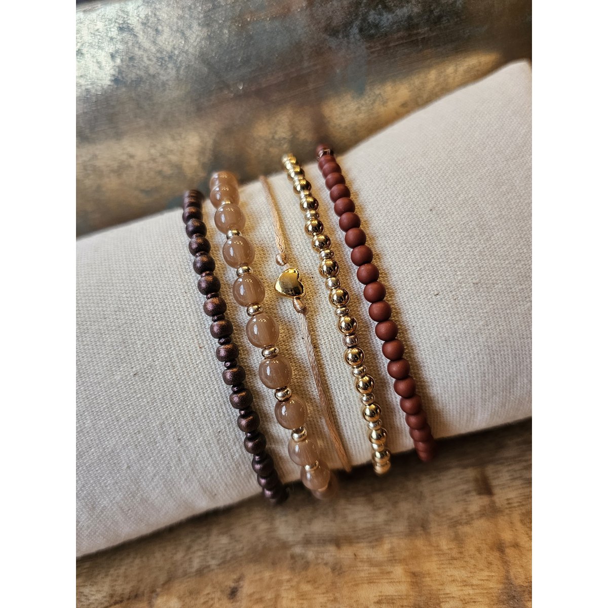 Conjunto de pulsera Marrón