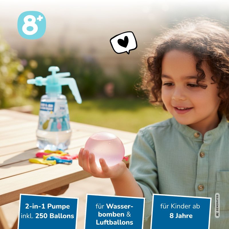 Water & Air Wasserbomben Pumpe, inkl. 250 Ballons
