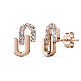 Union Oorbellen - Rose goud en kristal