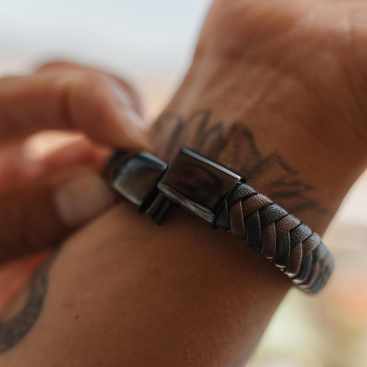 Læderarmbånd "stabil"