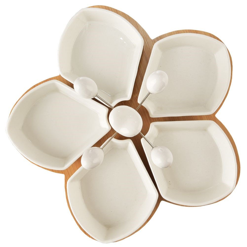 Snackskåle Porcelæn Hvid Whiteline 28,5 cm 10 stk