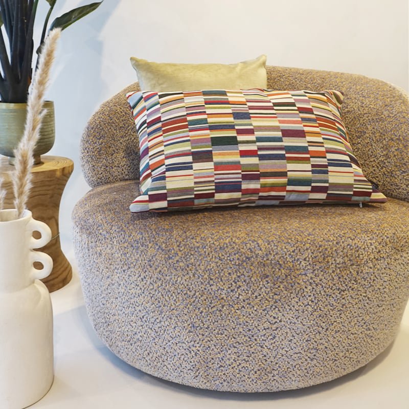042 Pillow Jacquard short stripes light 60x40