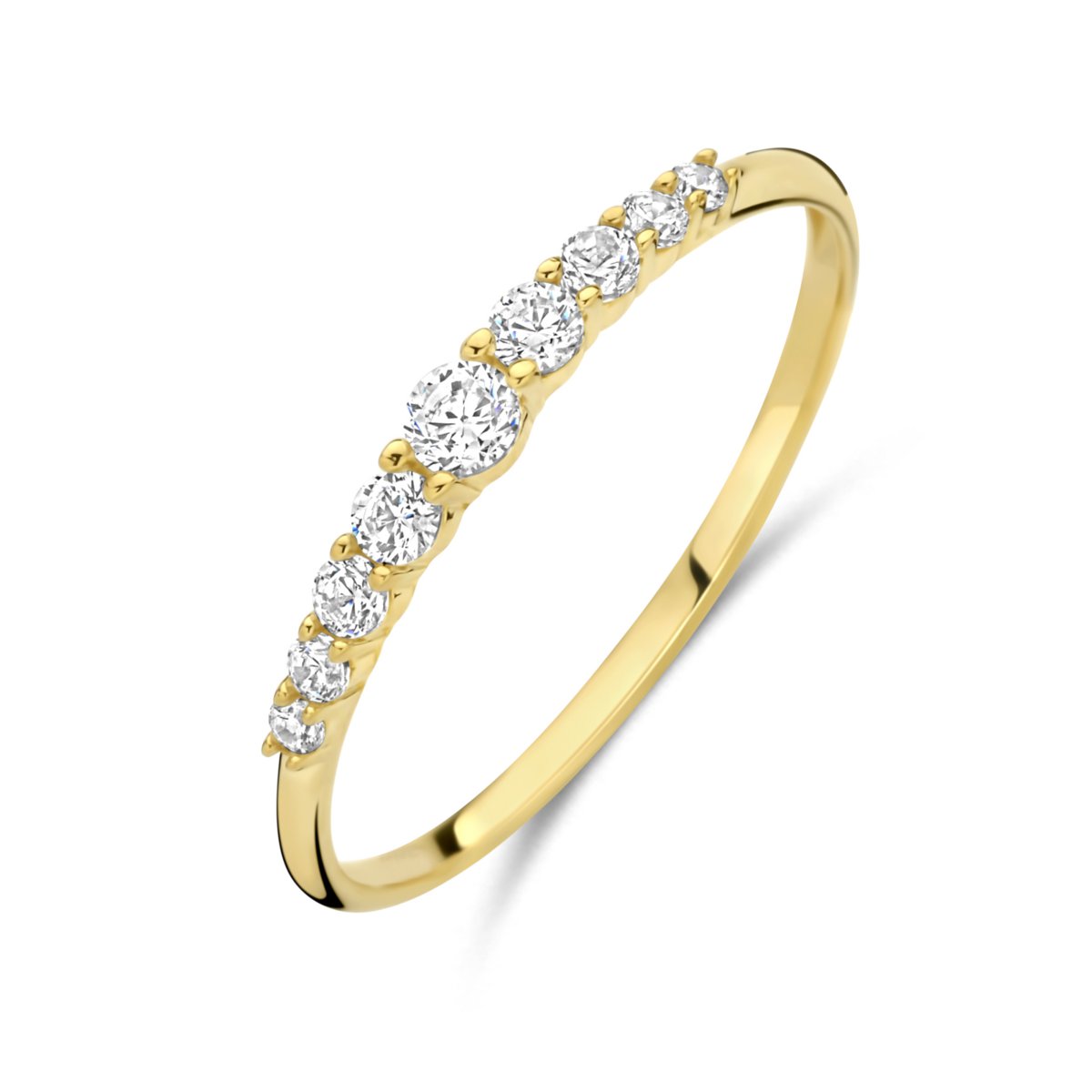 New Bling - 9NBG-0971 - Bague en or jaune 14 carats - avec zircone de différentes tailles