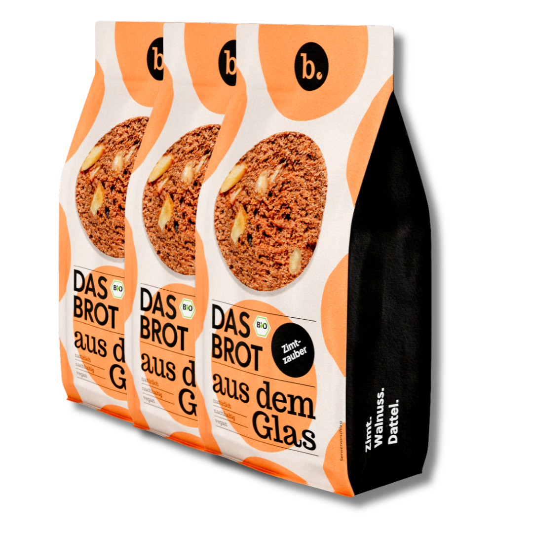 Refiller for organic bread baking mix in the glass "Zimtzauber" (600 g)