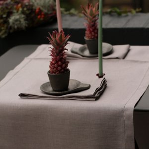 Linen tablerunner Atlas - gray