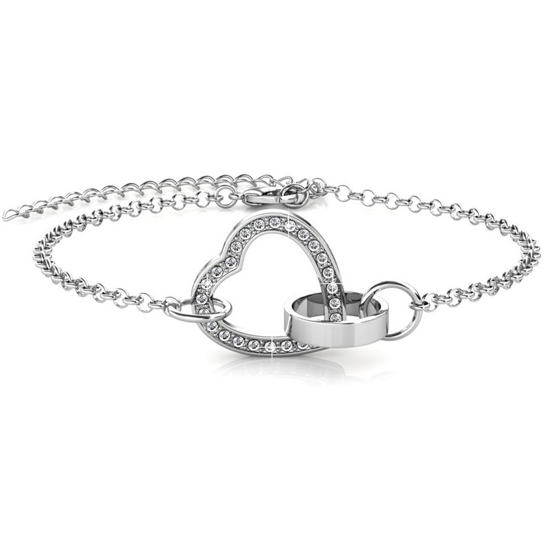 Bracciale Cuore Chiuso - Argenté et Cristal