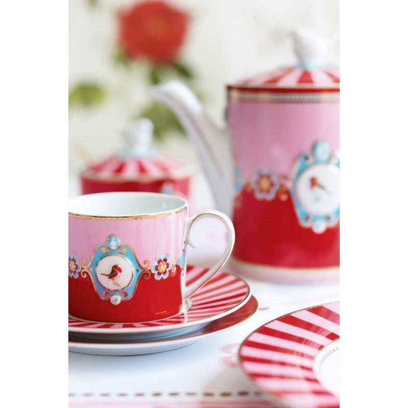 Mug Small Love Birds Medallion Red-Pink 150ml