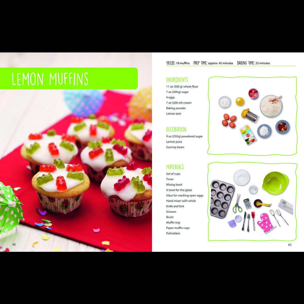 Livre de recettes Kids Easy Cup : Cuisiner avec les enfants (Partie 1), Coffret de pâtisserie incl. 5 tasses à mesurer colorées