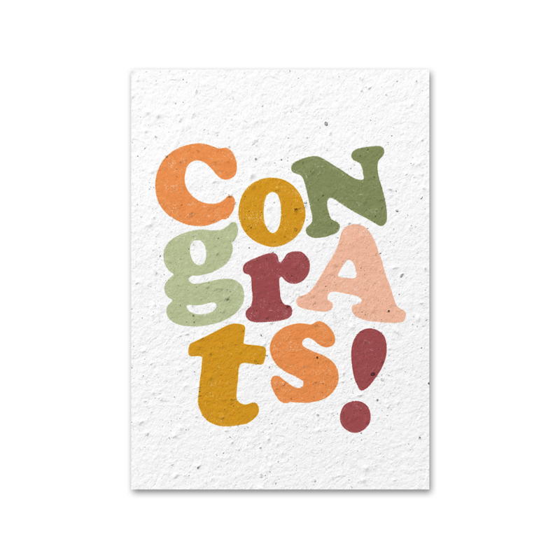Biglietto d'auguri in carta semi - Congratulazioni