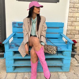 Dallas Midi Fucsia Texan Boots