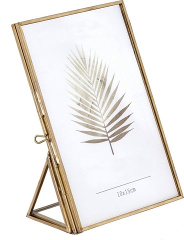 Fotolijstje Goud 10x15 cm (A6) - Met standaard - Wissellijst Glad Staand - Goudkleurig