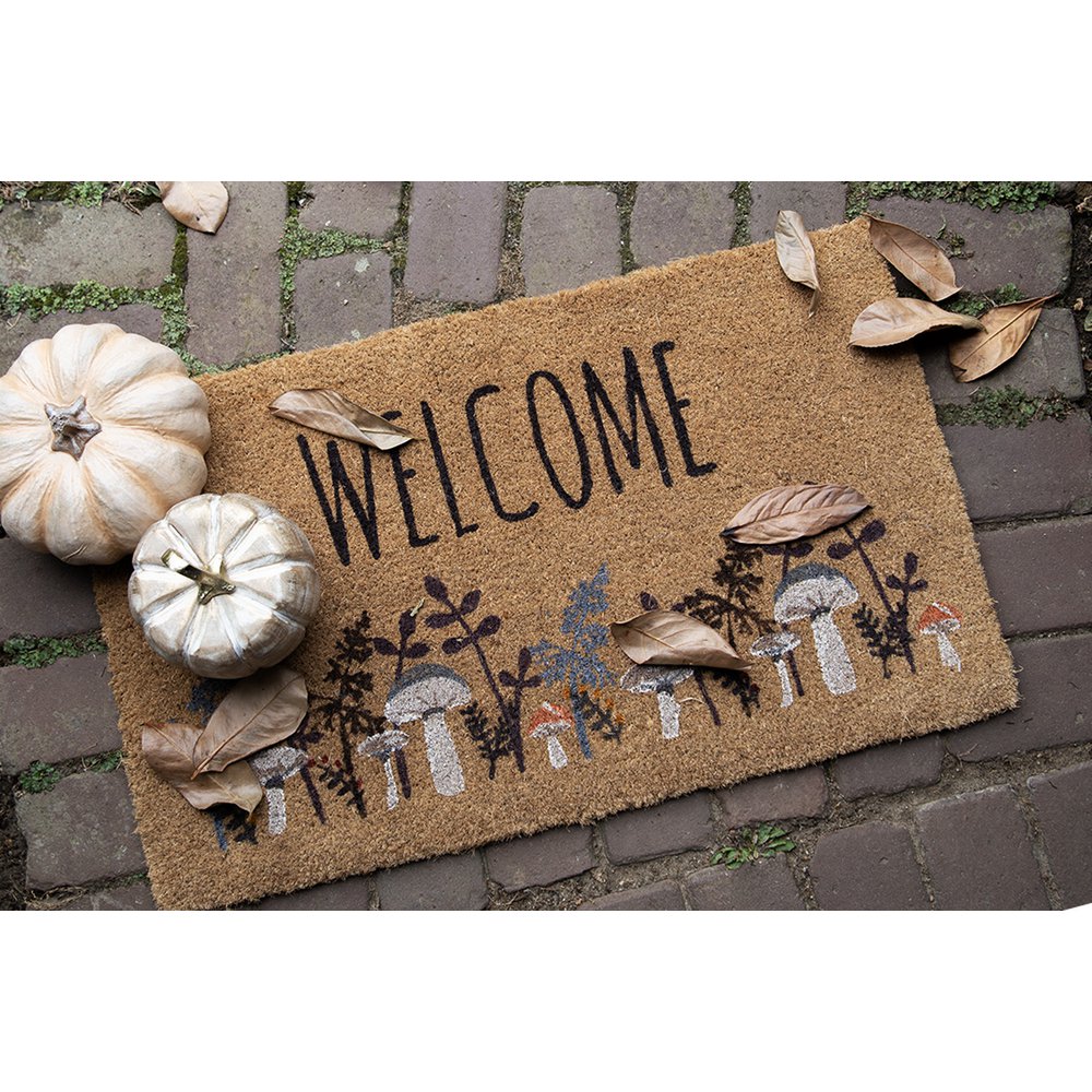 Doormat 75x45 cm Brown Coconut Mushrooms Coconut mat