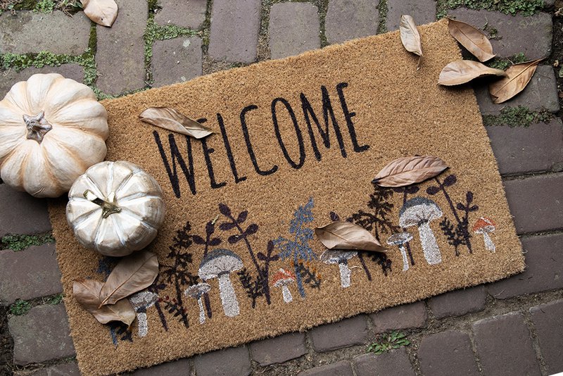Doormat 75x45 cm Brown Coconut Mushrooms Coconut mat