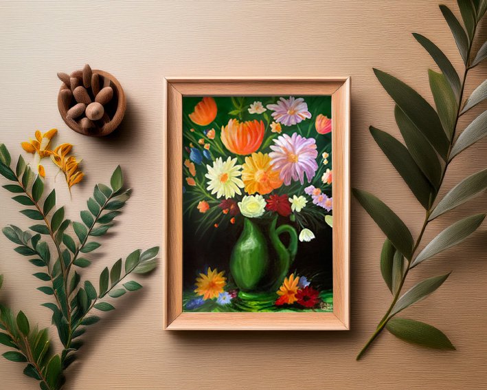 Floral Midnight Poster A4 | Botanische Bloemen Print | Studio Lof