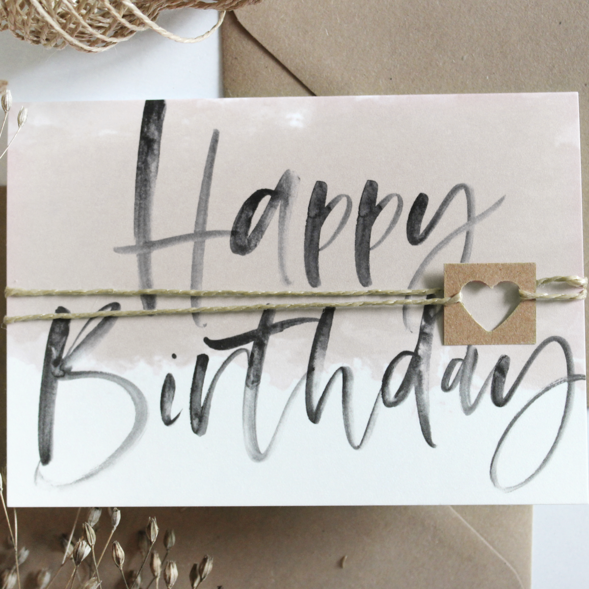 happy birthday - Klappkarte mit Umschlag nude