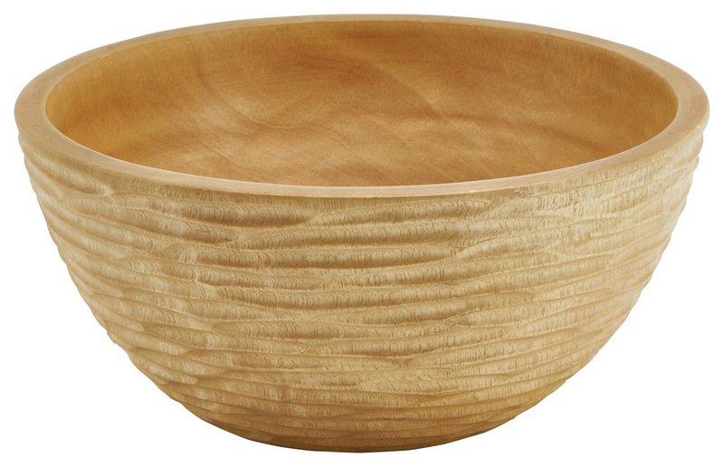 Holzschale - Obstschale - Salatschale - Modell  Carved - natur -  verschiedene Größen