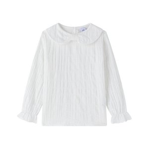 Bambula-Bluse mit Rundhalsausschnitt