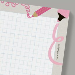 Schoolnotitieblok – monsters & kleurrijke stiften, DIN A6, 50 vellen