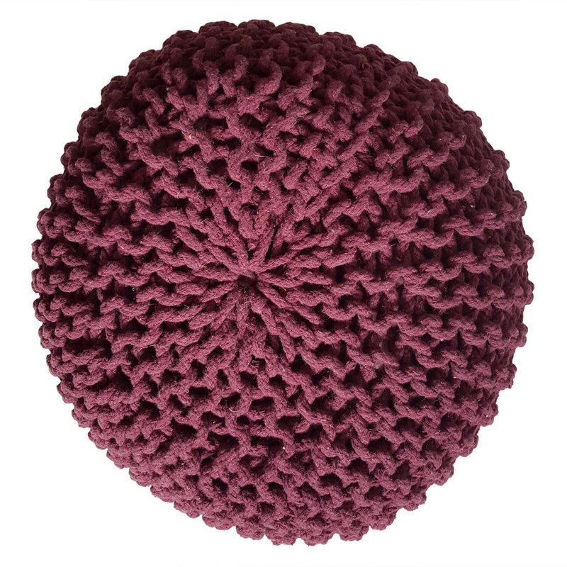 Knitted stool pouf Ø 45 H 30 cm cm seat pouf knitted floor cushion