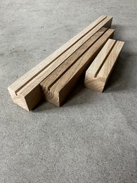 Oak block with 1 groove, available in 12cm, 23cm, and 35cm sizes, suitable for use as a frame or decorative element.