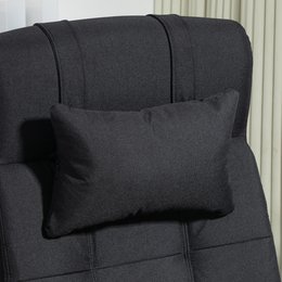 Office chair with pillow armrest Desk chair with tilt angle Height-adjustable swivel chair with footrest Linen foam PVC Light gray 66 x 76 x 112-120 cm